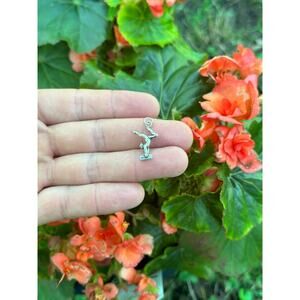 Sterling Silver Oxidized 3D Gymnast Charm